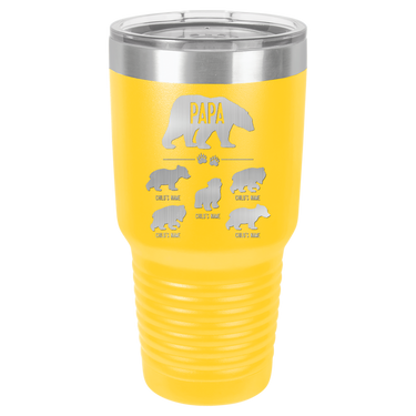 Papa Bear with 5 Cubs Flask Tumbler
